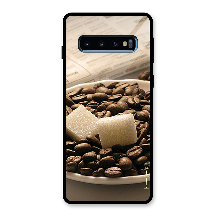 Coffee And Sugar Cubes Glass Back Case for Galaxy S10