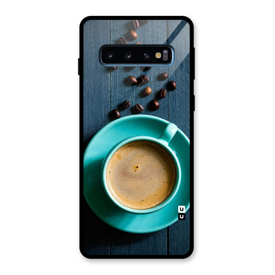 Coffee Beans and Cup Glass Back Case for Galaxy S10