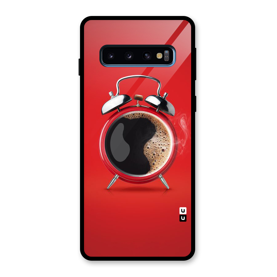 Coffee Clock Glass Back Case for Galaxy S10