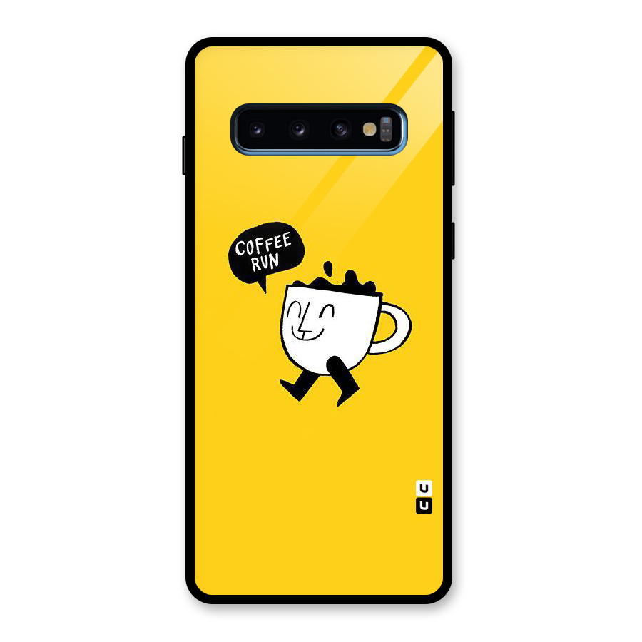 Coffee Run Glass Back Case for Galaxy S10
