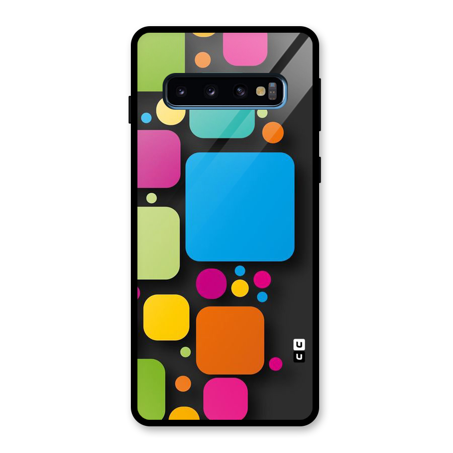 Color Boxes Abstract Glass Back Case for Galaxy S10