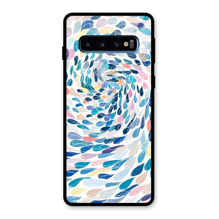 Color Droplets Swirls Glass Back Case for Galaxy S10