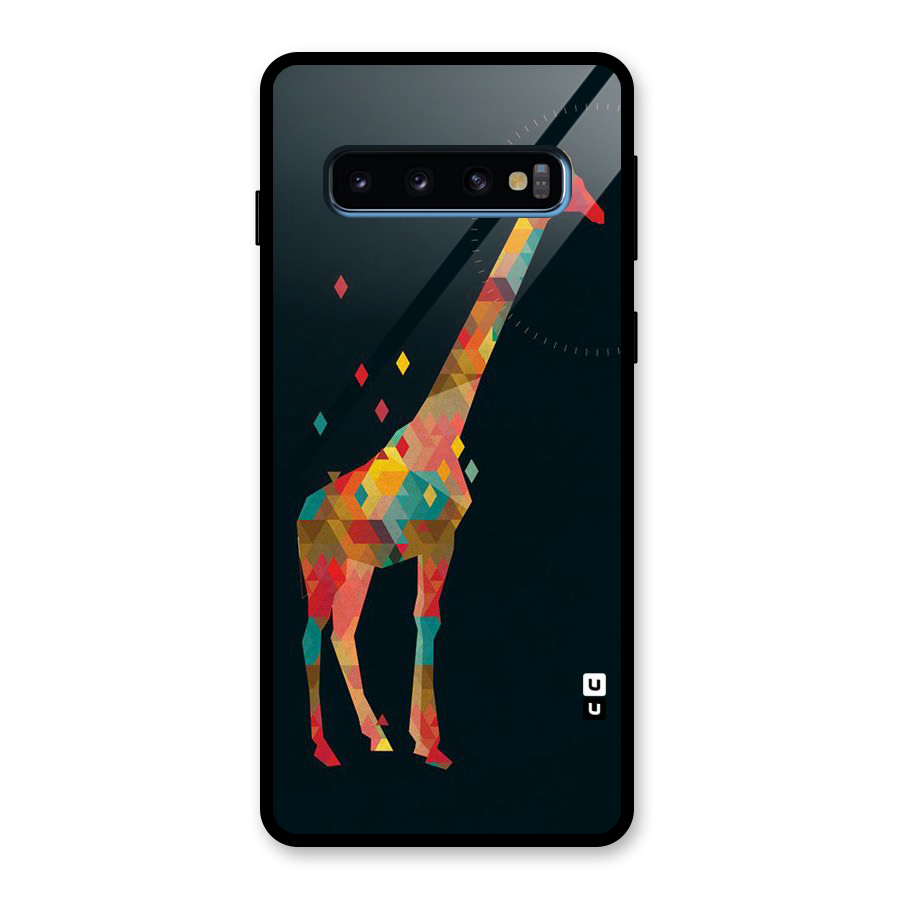 Colored Giraffe Glass Back Case for Galaxy S10