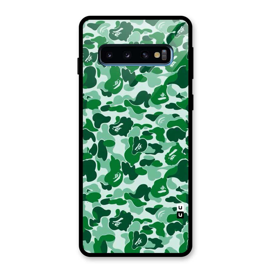 Colorful Camouflage Glass Back Case for Galaxy S10