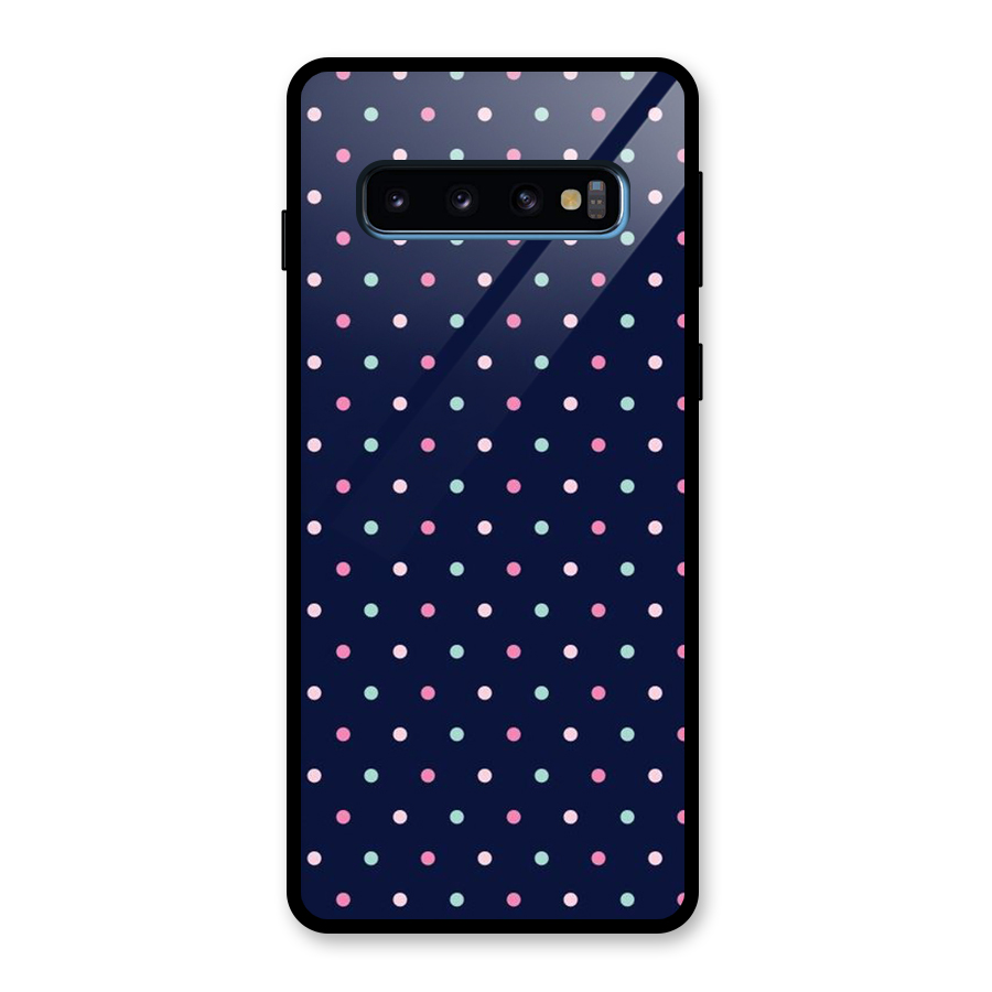 Colorful Dots Pattern Glass Back Case for Galaxy S10