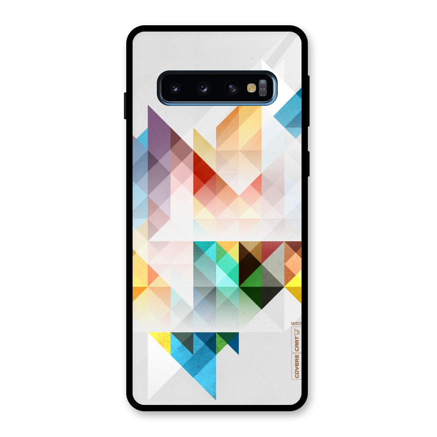 Colorful Geometric Art Glass Back Case for Galaxy S10