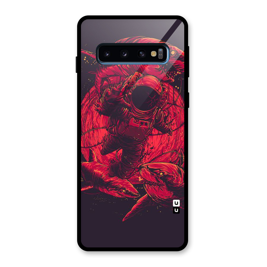 Coloured Spaceman Glass Back Case for Galaxy S10