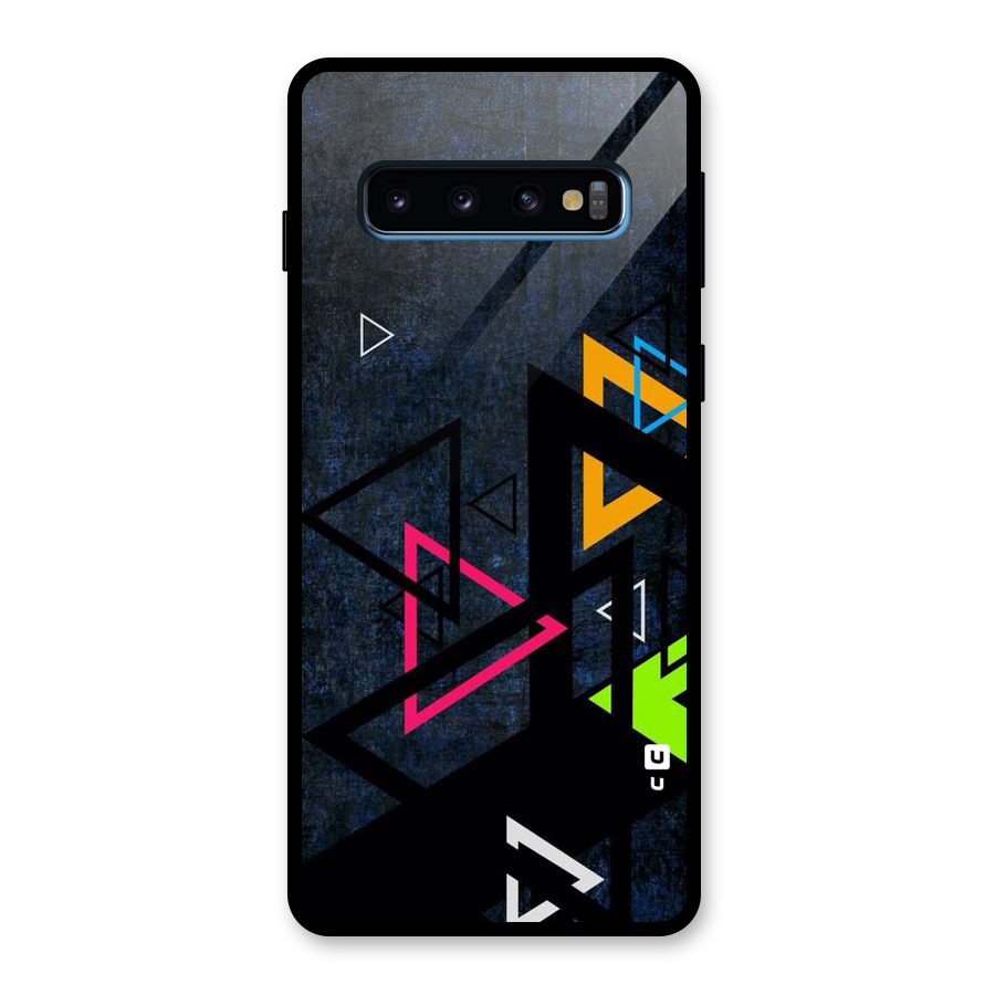 Coloured Triangles Glass Back Case for Galaxy S10