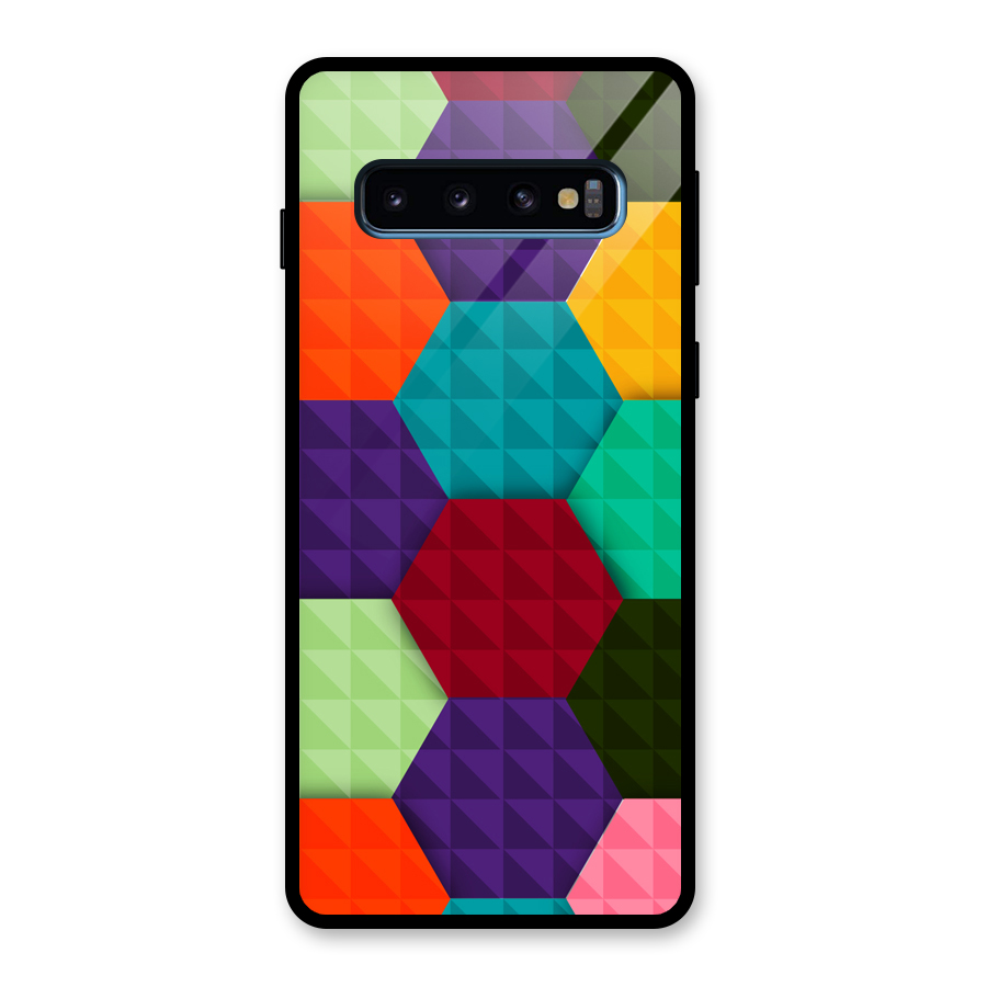 Colourful Abstract Glass Back Case for Galaxy S10