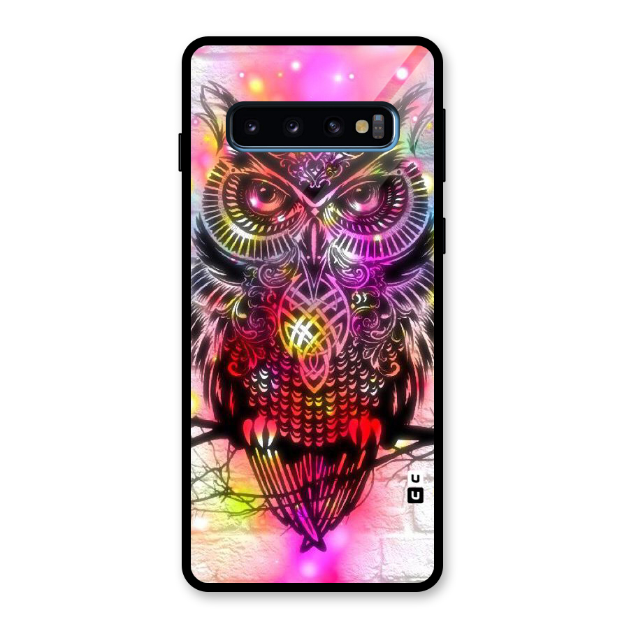 Colourful Owl Glass Back Case for Galaxy S10