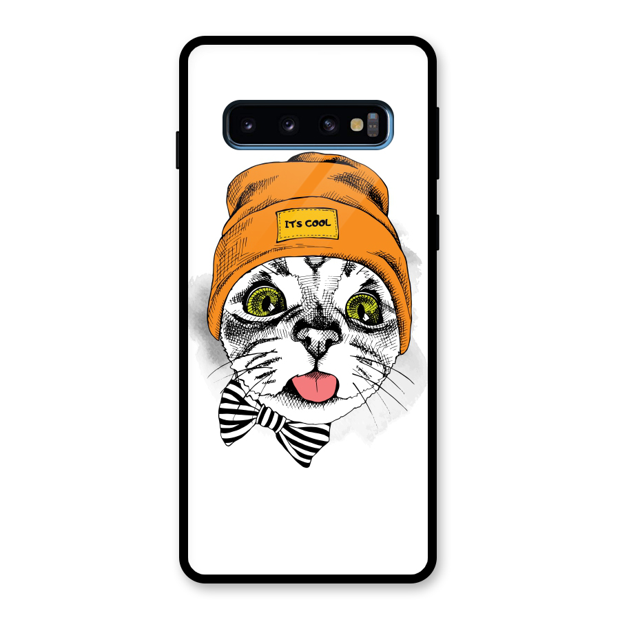 Cool cat Glass Back Case for Galaxy S10