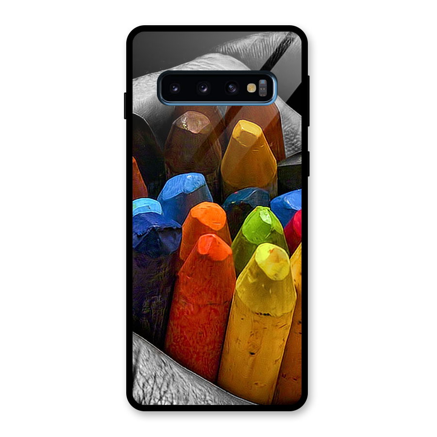 Crayons Beautiful Glass Back Case for Galaxy S10