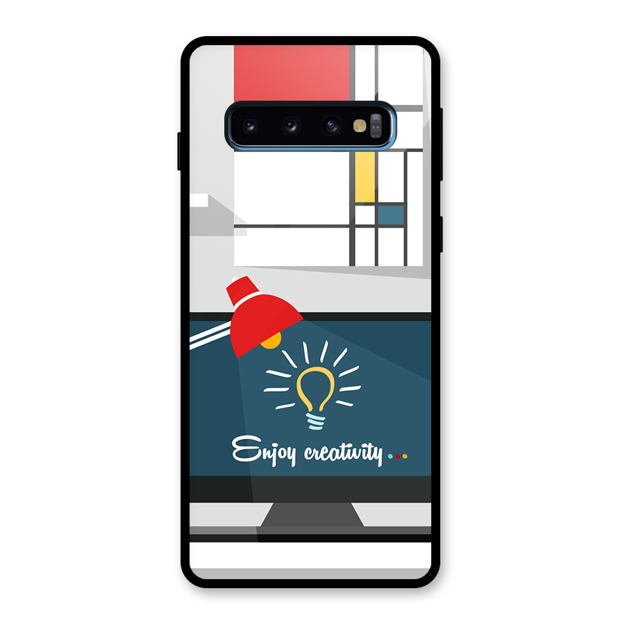 Creative-Workspace-Design Glass Back Case for Galaxy S10