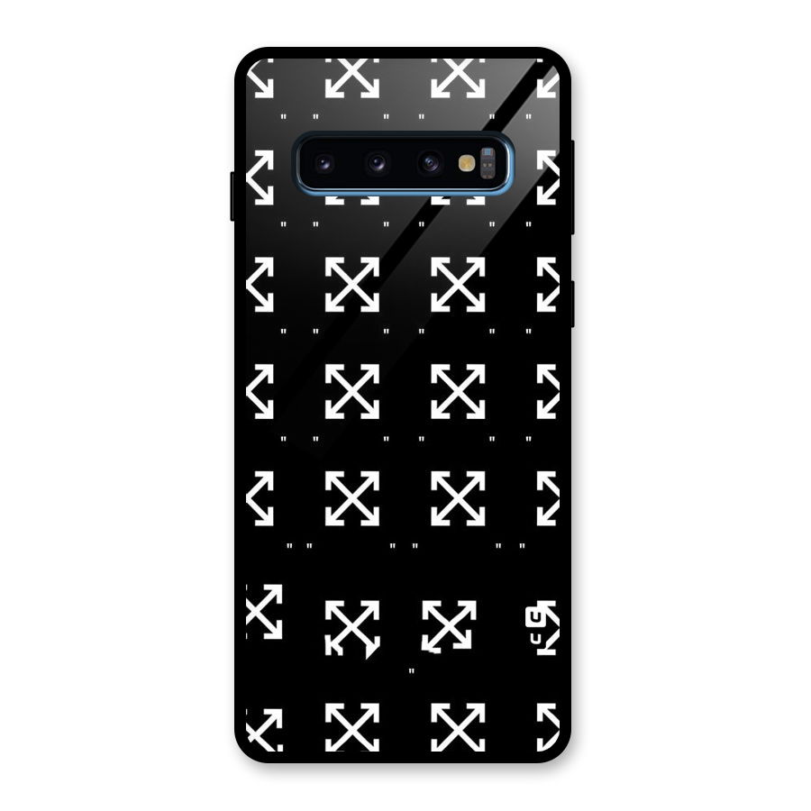 Cross Arrow Black Glass Back Case for Galaxy S10