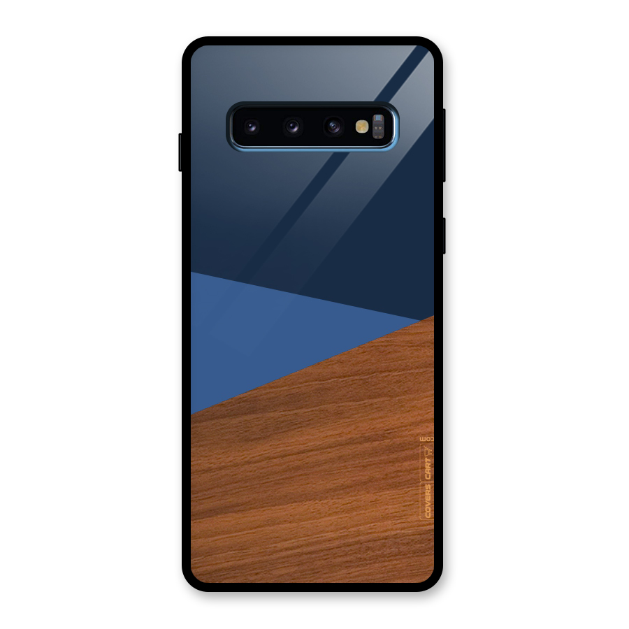 Crossed Lines Pattern Glass Back Case for Galaxy S10