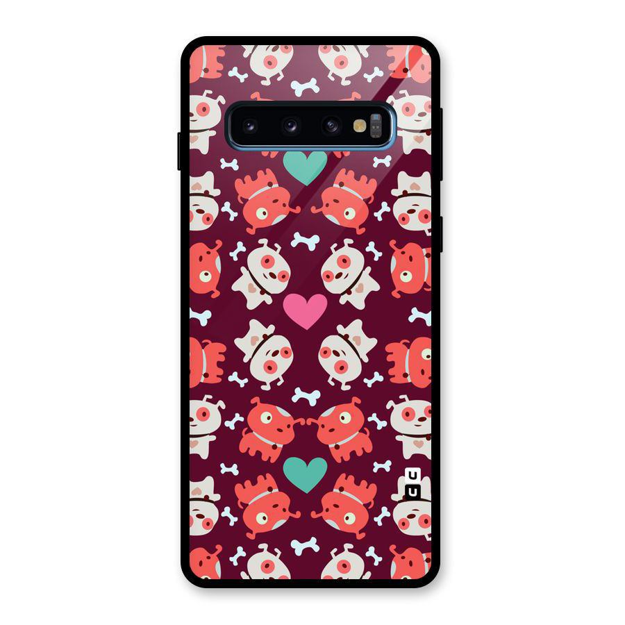 Cut Dog Design Glass Back Case for Galaxy S10