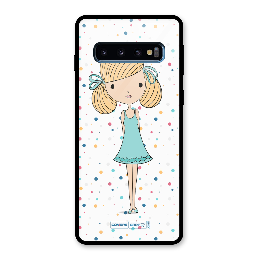 Cute Girl Glass Back Case for Galaxy S10