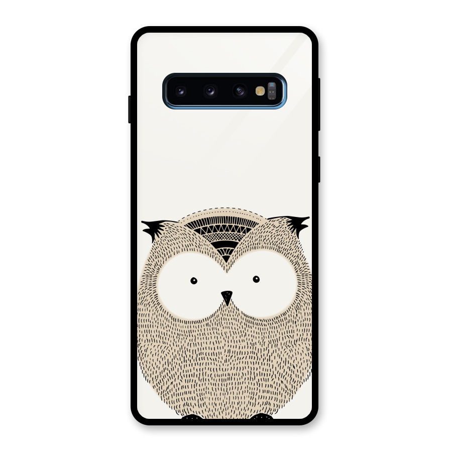 Cute Owl Glass Back Case for Galaxy S10