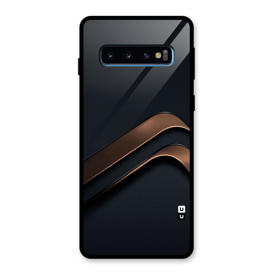 Dark Gold Stripes Glass Back Case for Galaxy S10