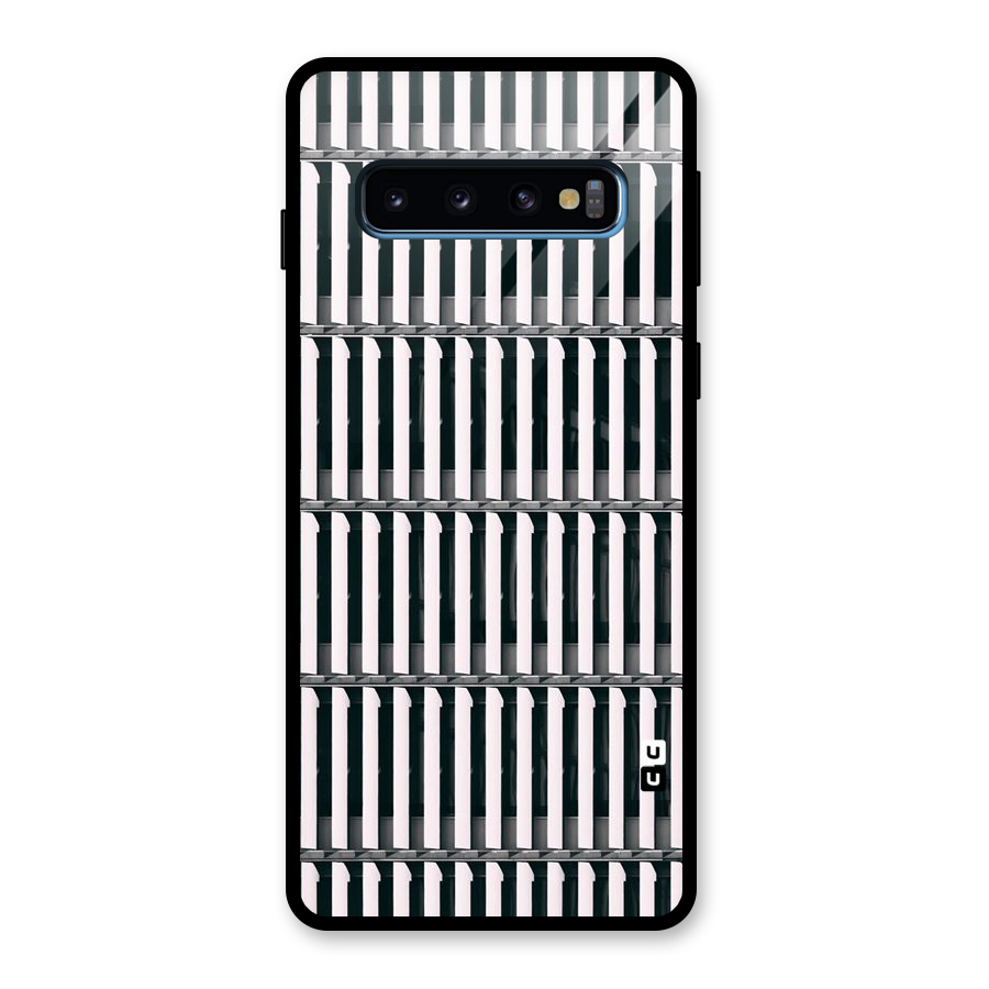 Dark Lines Pattern Glass Back Case for Galaxy S10