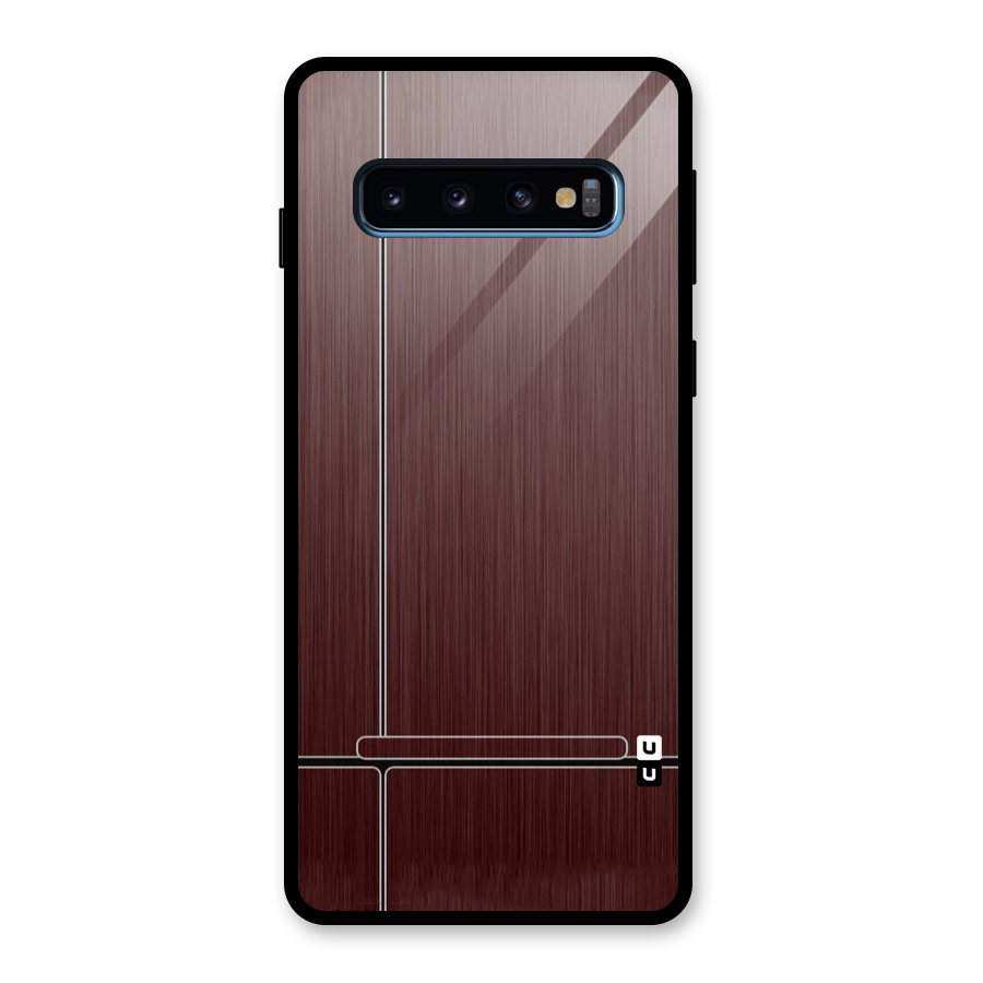 Dark Maroon Classic Design Glass Back Case for Galaxy S10