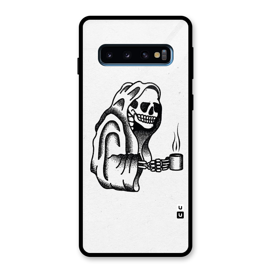 Dead But Coffee Glass Back Case for Galaxy S10