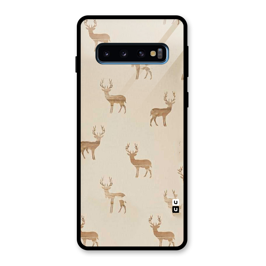 Deer Pattern Glass Back Case for Galaxy S10
