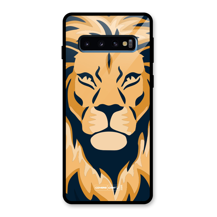 Designer Lion Glass Back Case for Galaxy S10