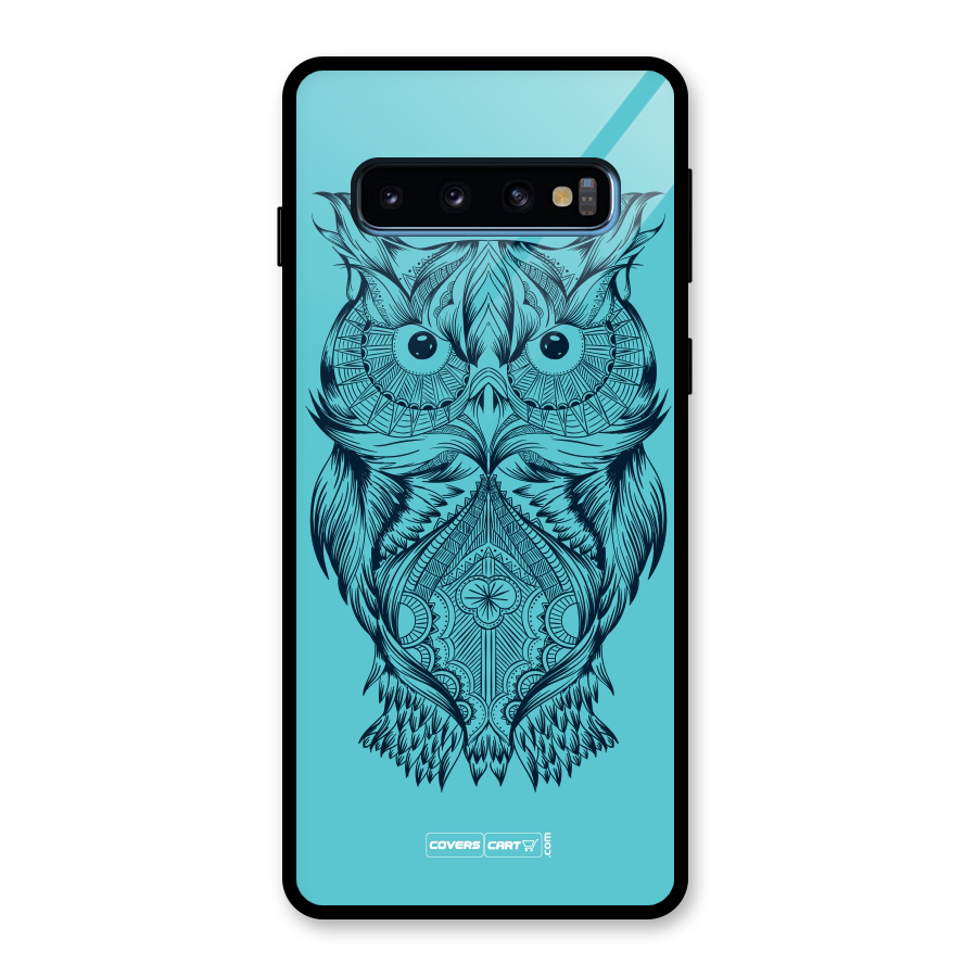 Designer Owl Glass Back Case for Galaxy S10