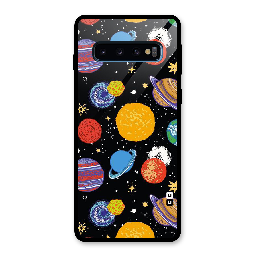 Designer Planets Glass Back Case for Galaxy S10