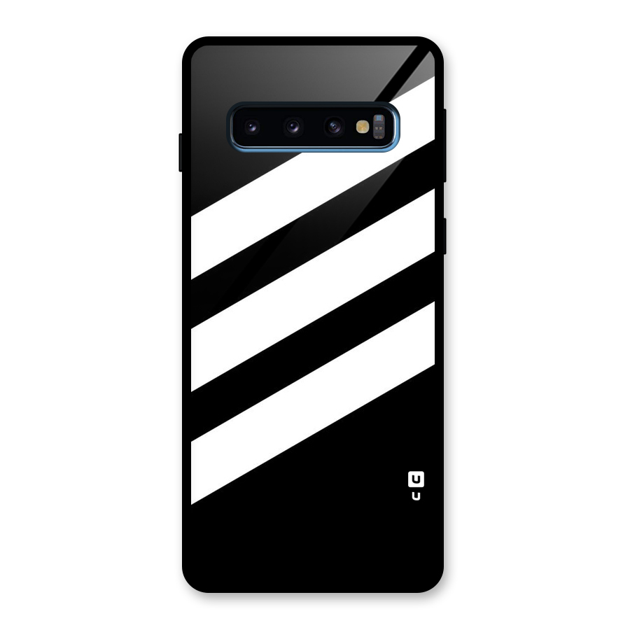 Diagonal Classic Stripes Glass Back Case for Galaxy S10