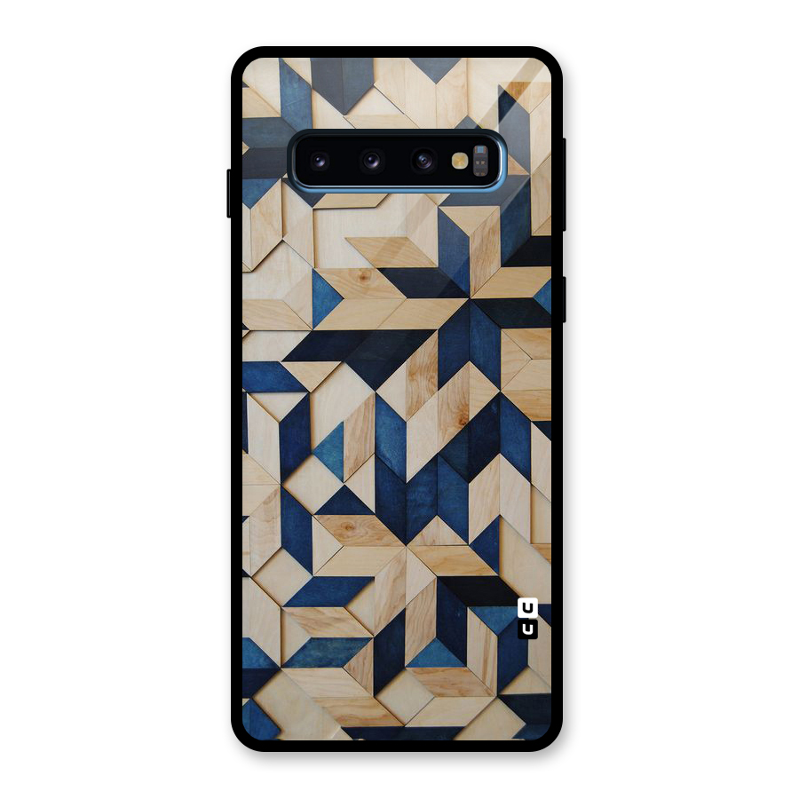 Disorted Wood Blue Glass Back Case for Galaxy S10