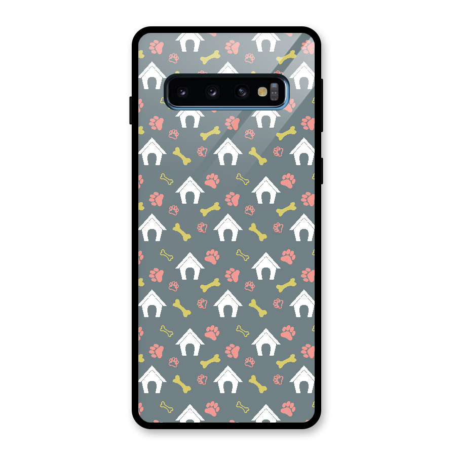 Dog Pattern Glass Back Case for Galaxy S10