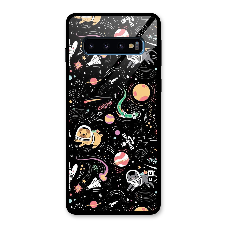 Dog Planetarium Glass Back Case for Galaxy S10