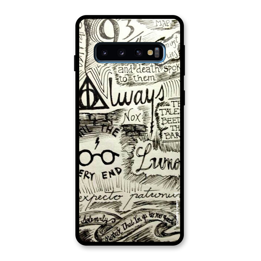 Doodle Art Glass Back Case for Galaxy S10