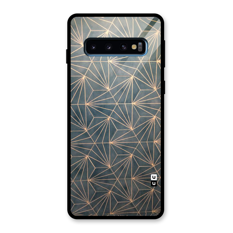 Dotted Lines Pattern Glass Back Case for Galaxy S10