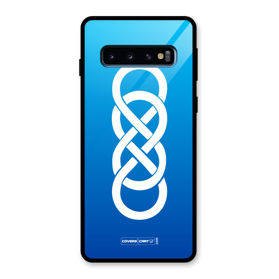 Double Infinity Blue Glass Back Case for Galaxy S10