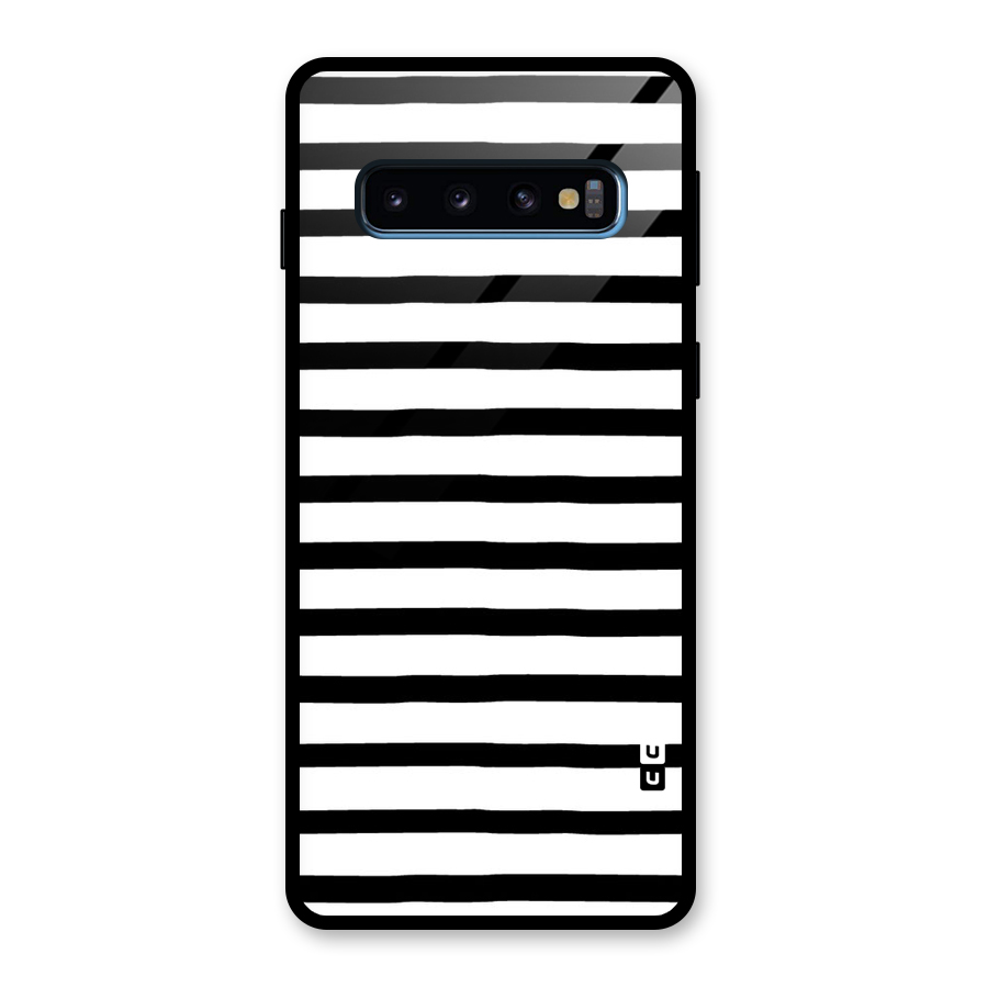 Elegant Basic Stripes Glass Back Case for Galaxy S10