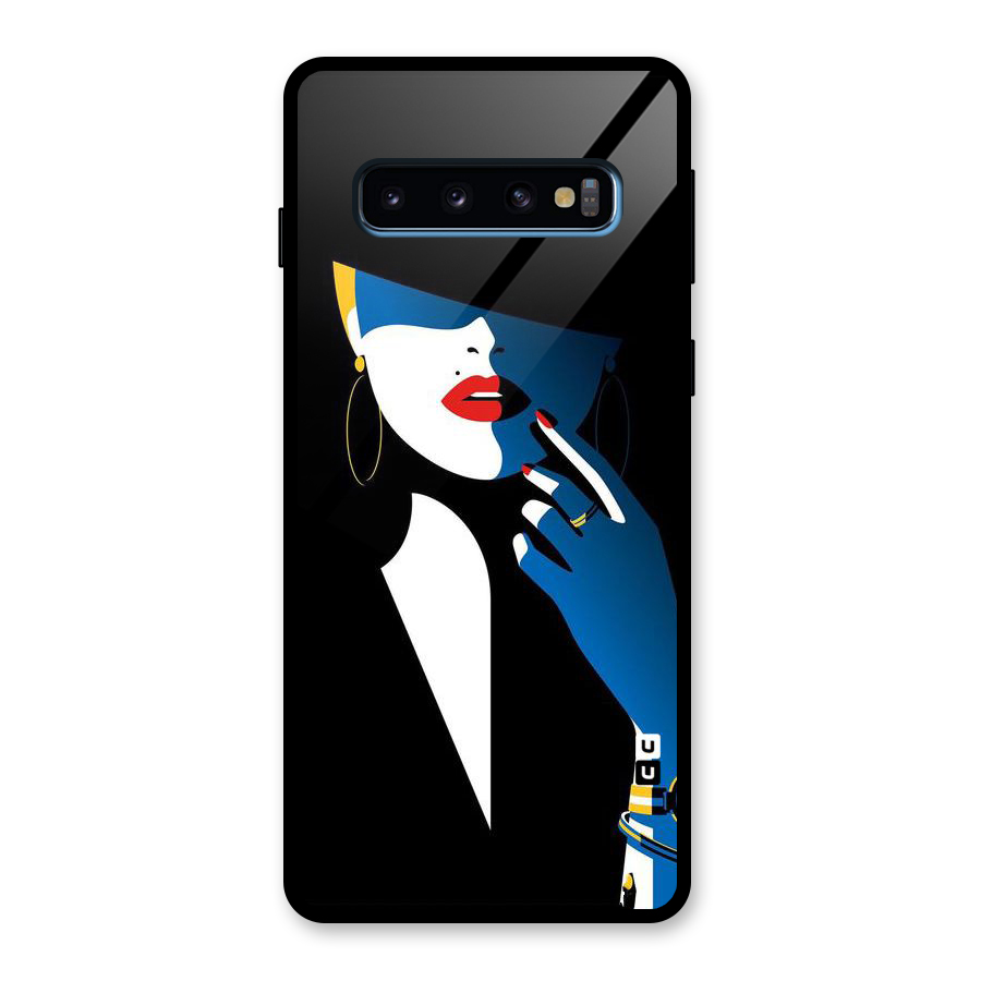 Elegant Woman Glass Back Case for Galaxy S10