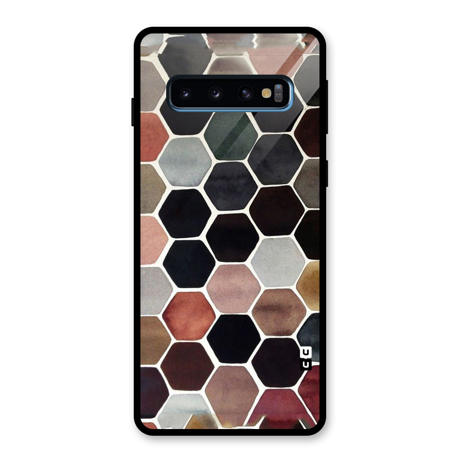 Elite Pastel Hexagons Glass Back Case for Galaxy S10