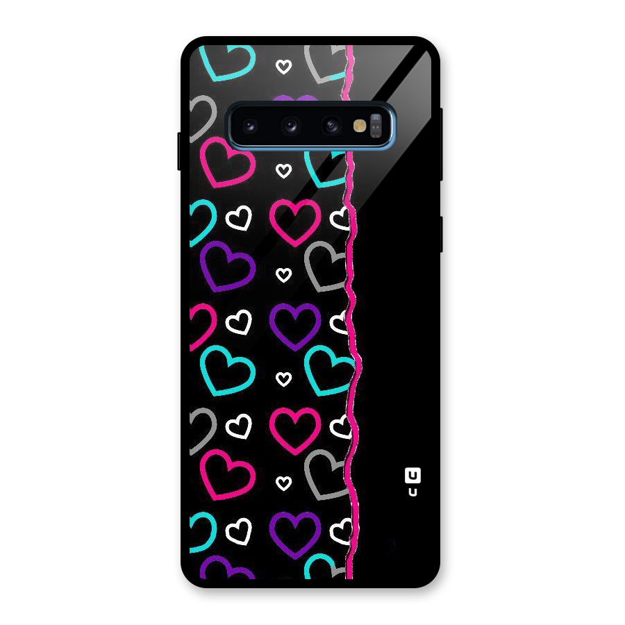 Empty Hearts Glass Back Case for Galaxy S10