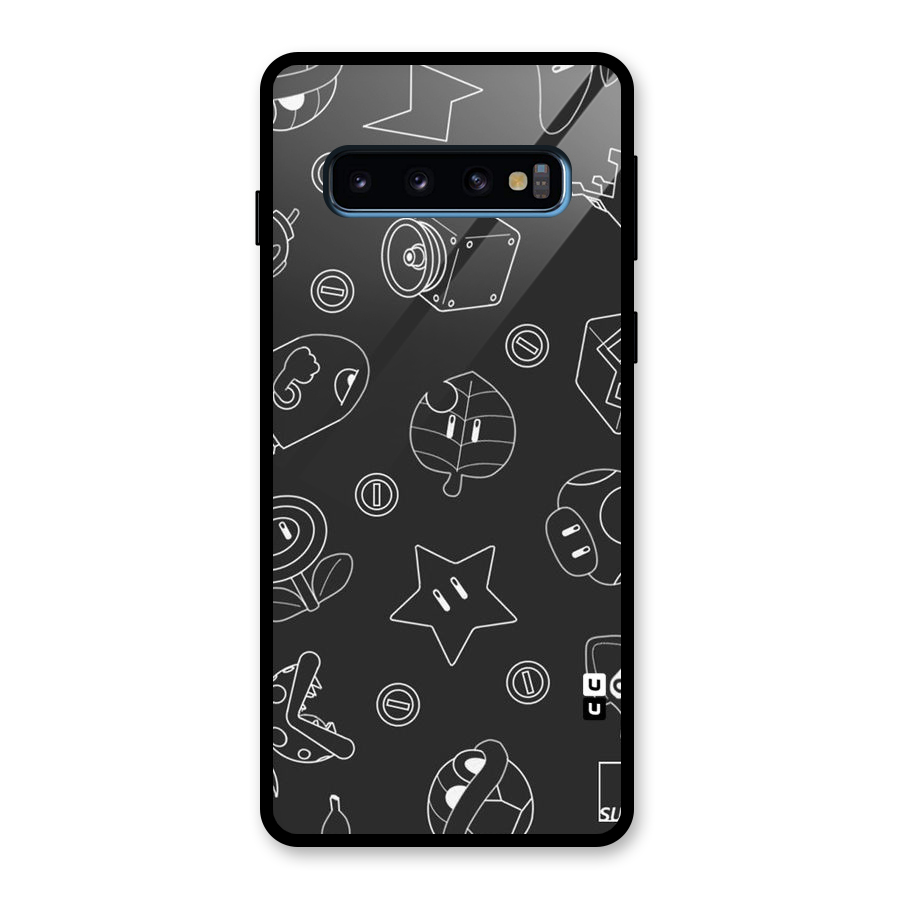 Face Mishchief Glass Back Case for Galaxy S10