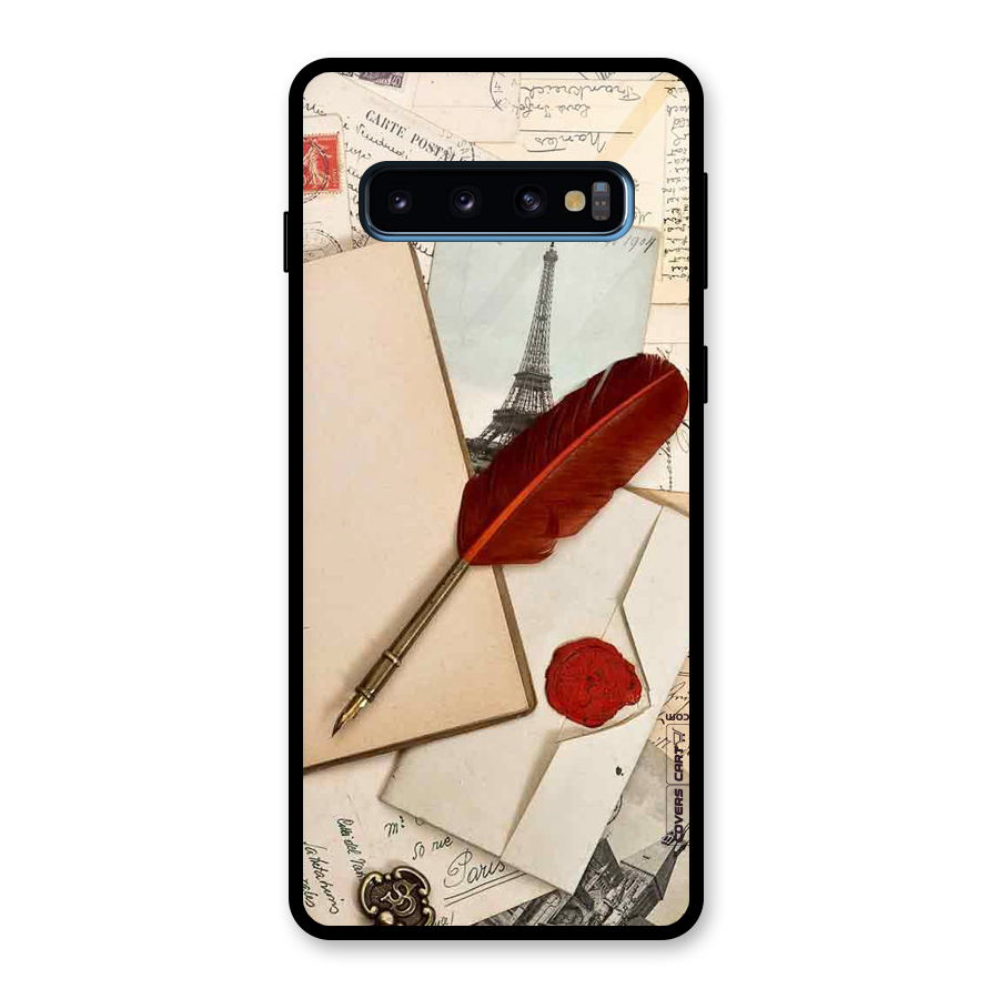 Feather Beauty Glass Back Case for Galaxy S10