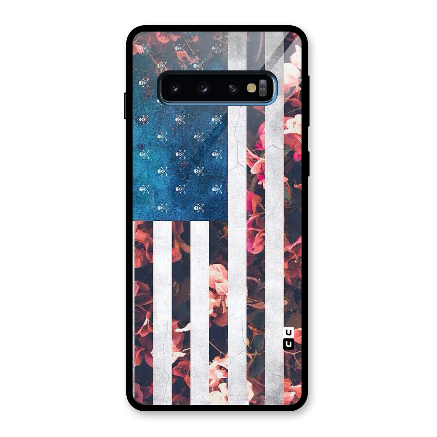 Flag Stripes Glass Back Case for Galaxy S10