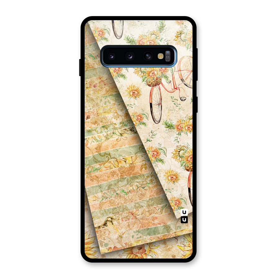 Floral Bicycle Glass Back Case for Galaxy S10