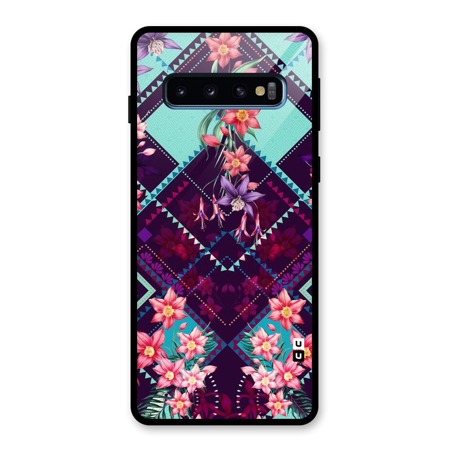 Floral Diamonds Glass Back Case for Galaxy S10