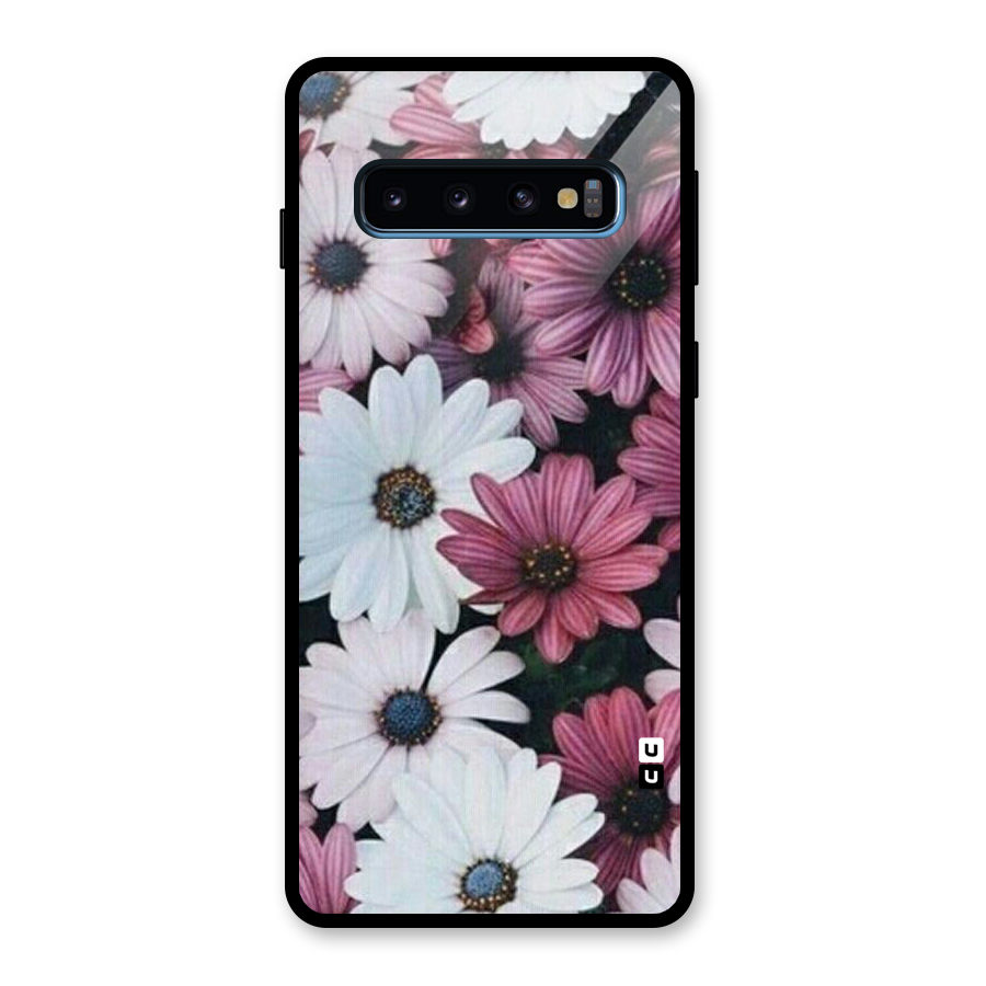 Floral Shades Pink Glass Back Case for Galaxy S10