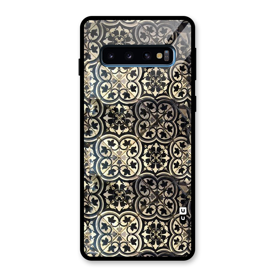 Floral Tile Glass Back Case for Galaxy S10