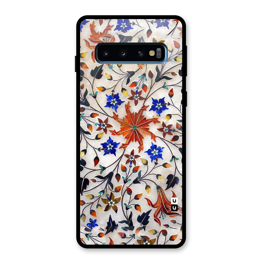 Floral Vintage Bloom Glass Back Case for Galaxy S10