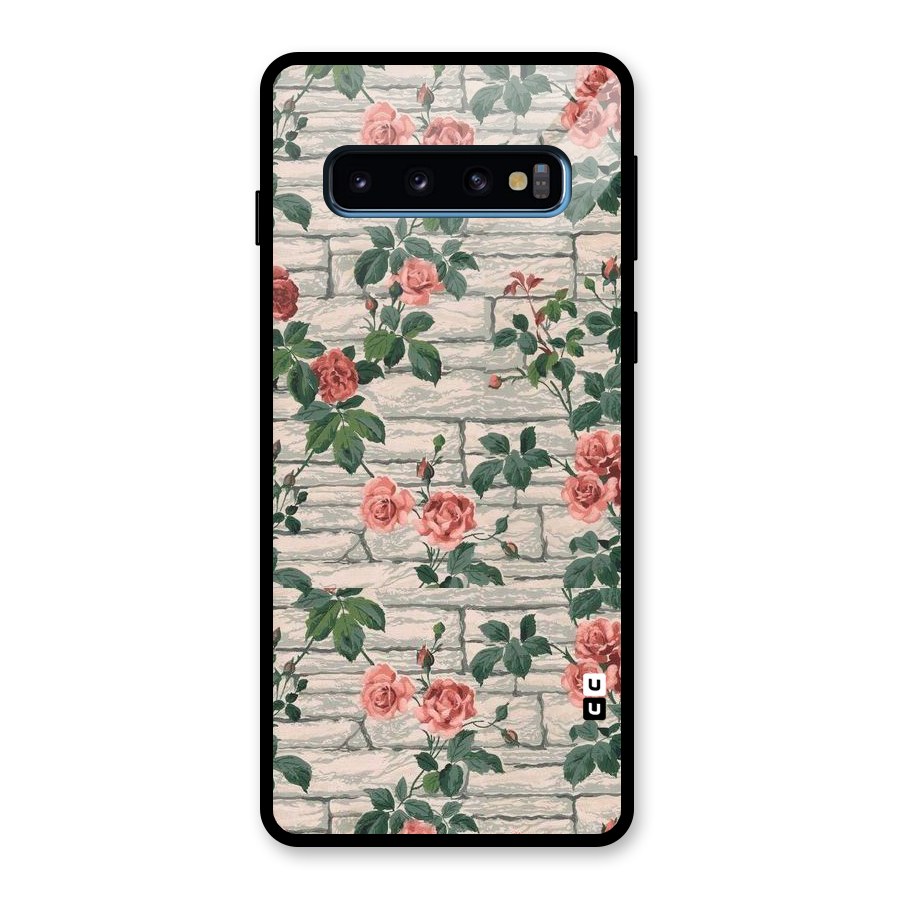 Floral Wall Design Glass Back Case for Galaxy S10
